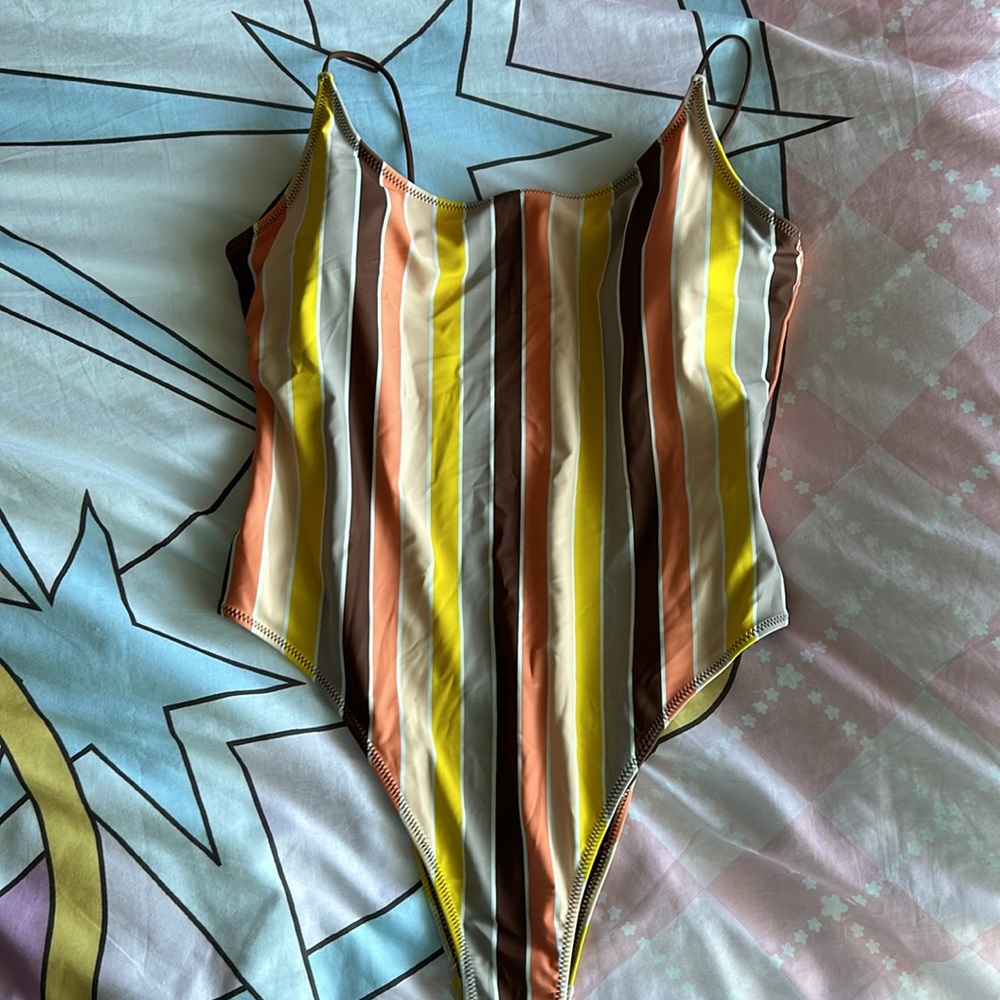 striped monokini one piece swimsuit - Picture 5 of 7